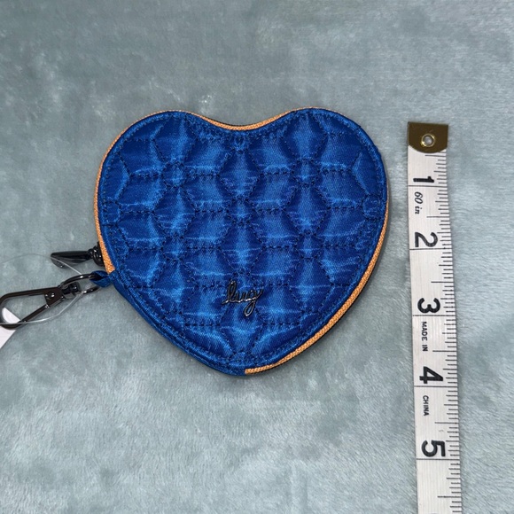 Lug Heart-Shaped Coin Pouch in Blue and Orange - Picture 5 of 14